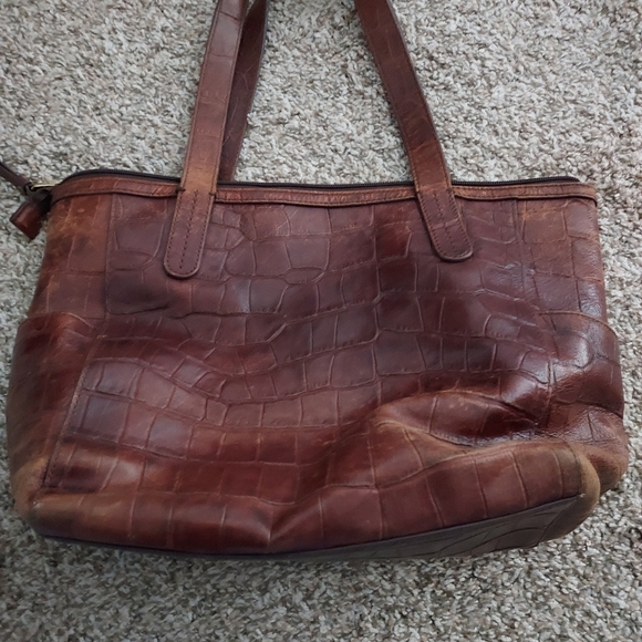 Fossil Leather Zip Tote Bag - Picture 4 of 8